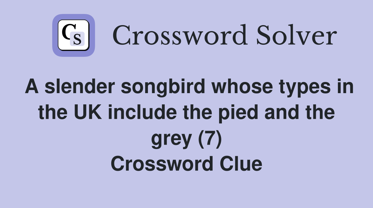 A slender songbird whose types in the UK include the pied and the grey